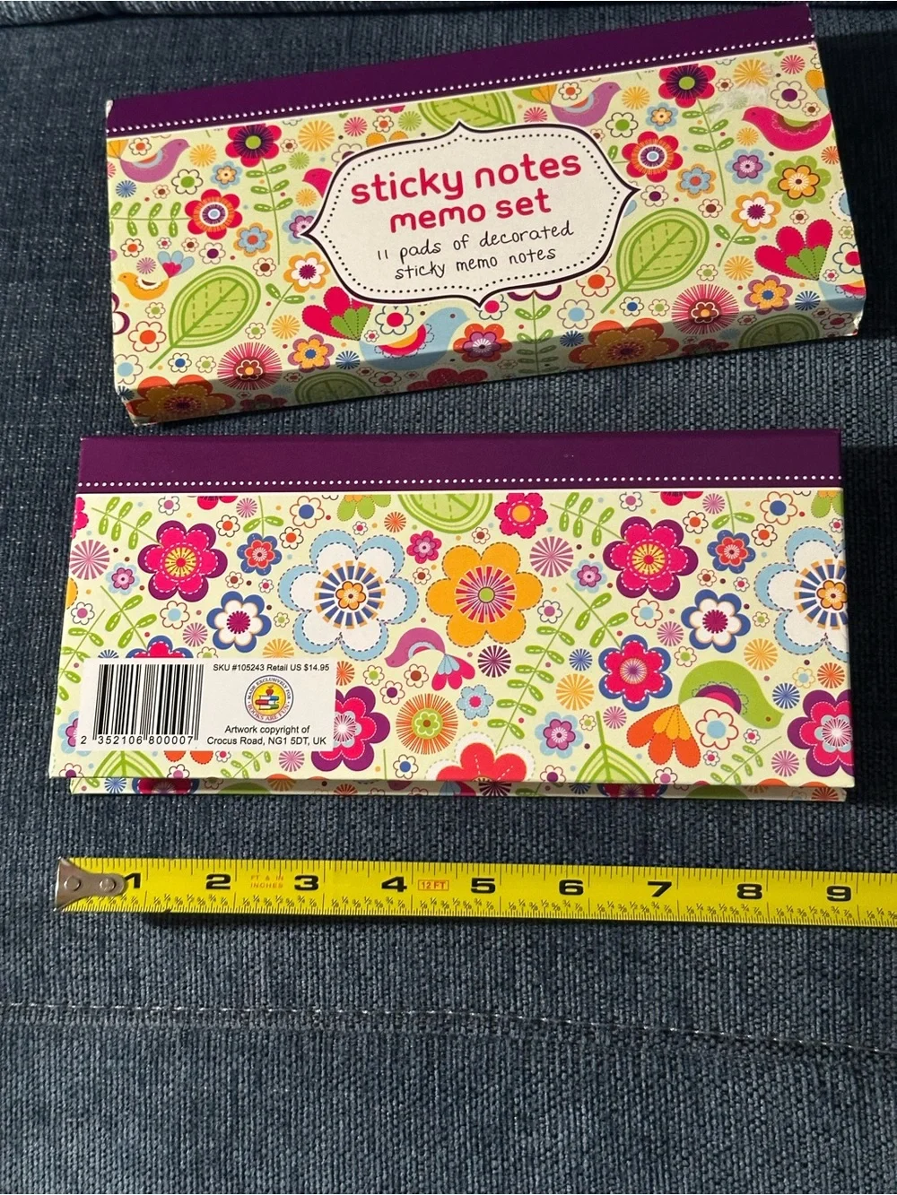 Floral & Owl themed sticky notes and tabs set